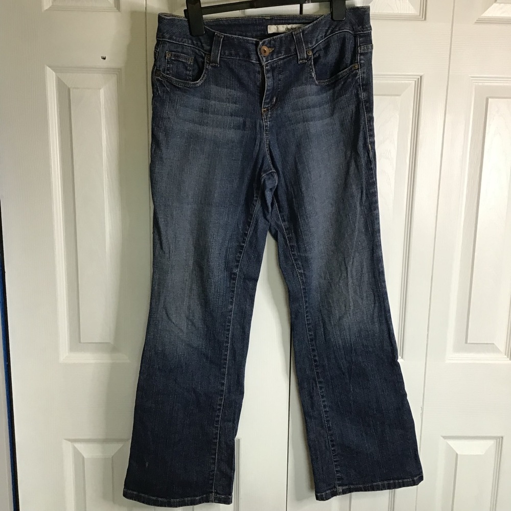 DKNY Jeans Womens 12 SoHo Mid Rise Bootcut Denim Pockets Cotton Blue Zipper